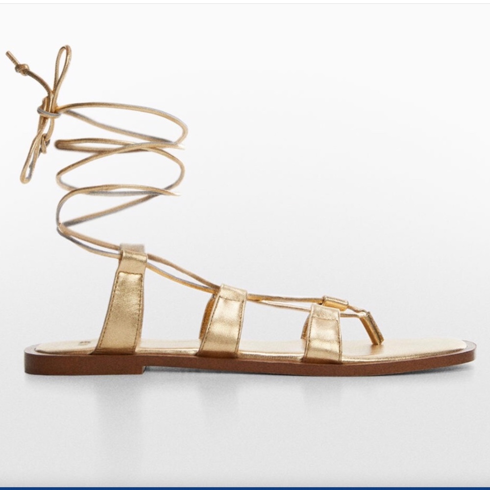 Mango - Metallic straps sandals - Size 38 EU
